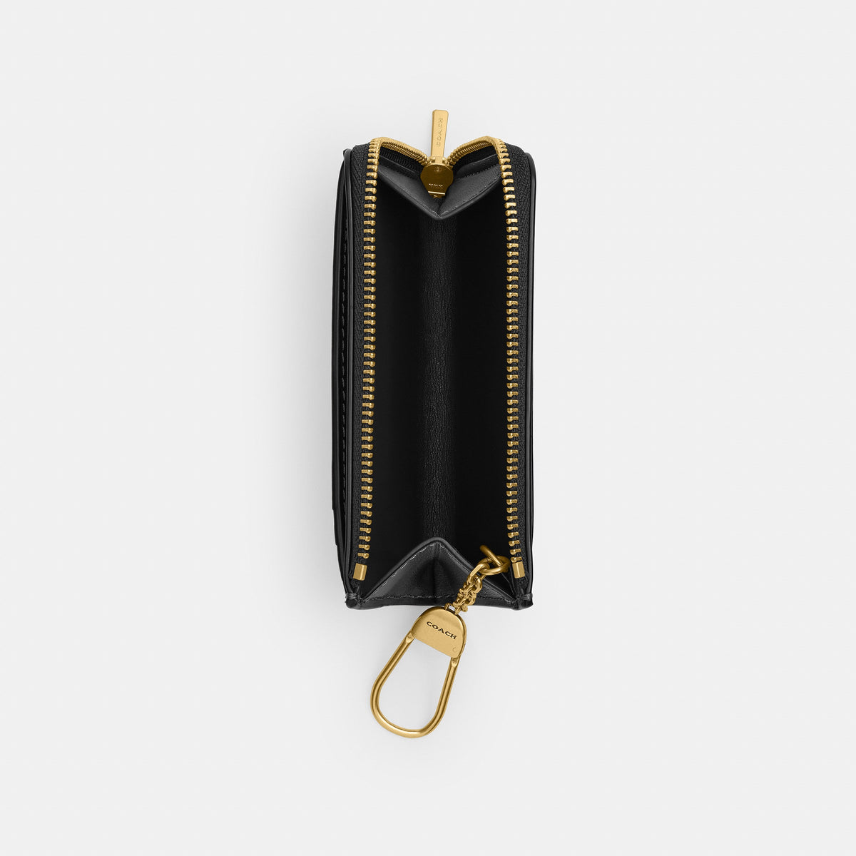 Coach Essential Key Zip Card Case - Brass/Black (2)