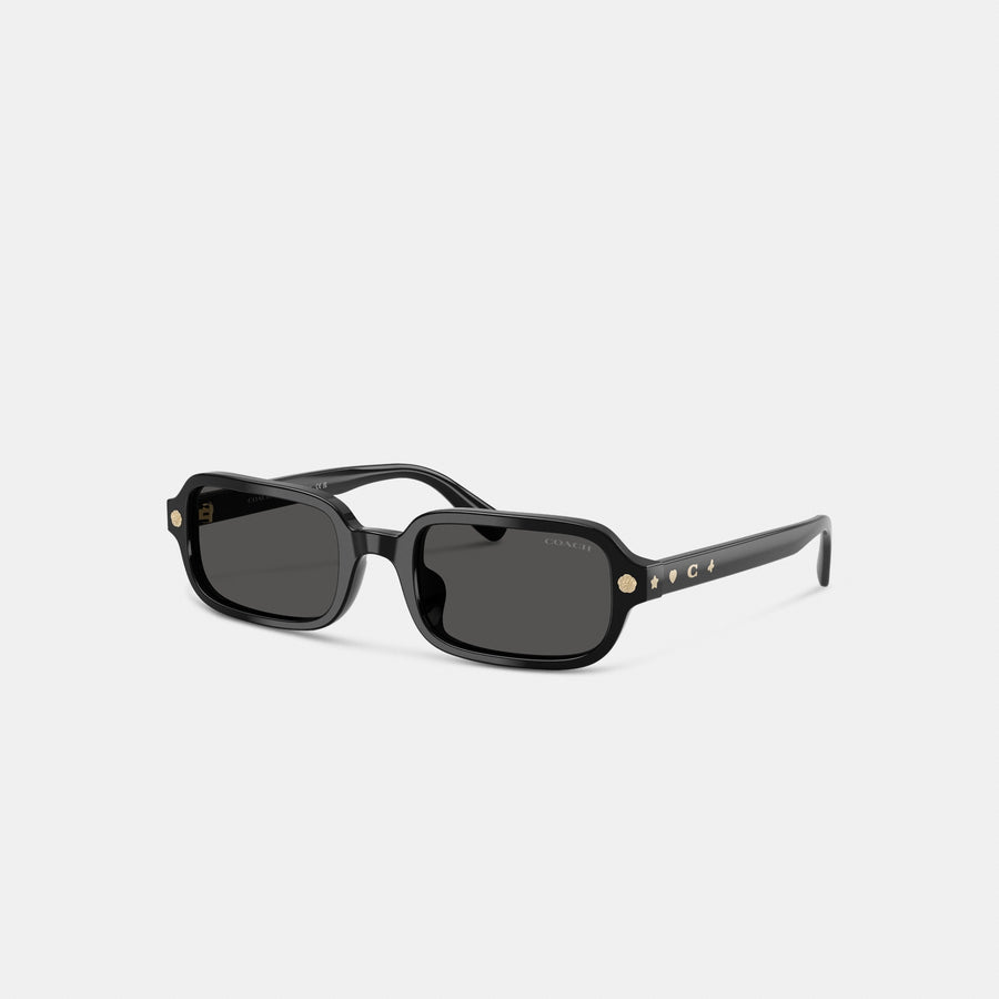 Coach Charms Narrow Rectangle Sunglasses - Black (Women's)