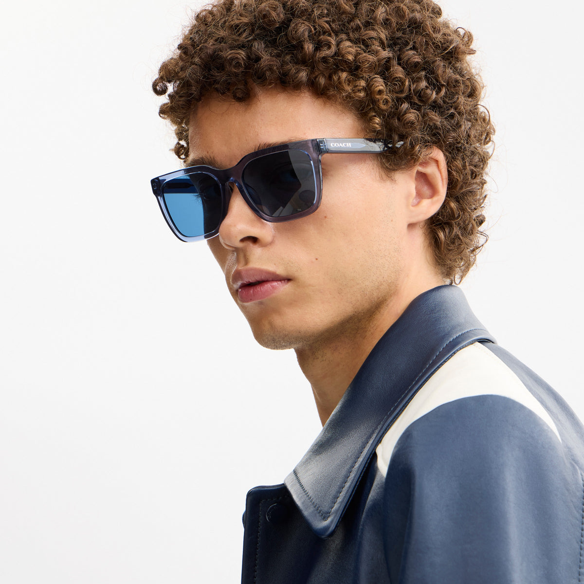 Coach Square Sunglasses - Transparent Blue (4)