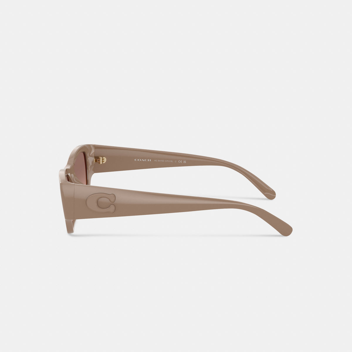 Coach Beveled C Narrow Cat Eye Sunglasses - Light Brown (3)