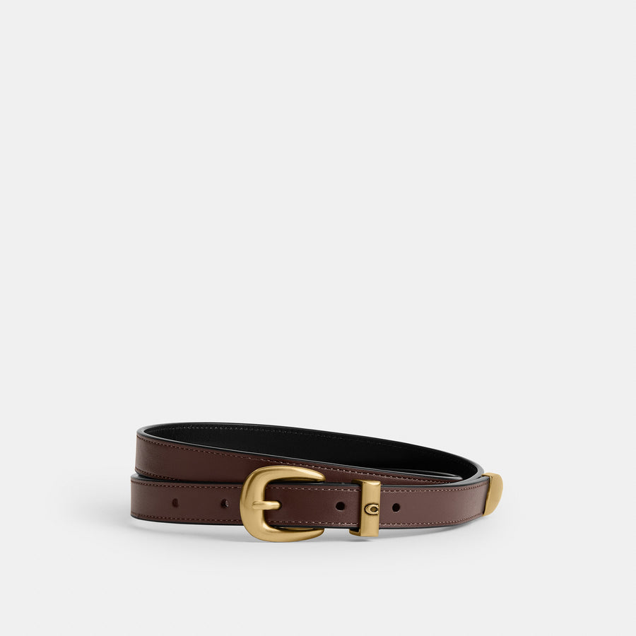 Coach C Harness Buckle Belt, 18MM - Brass/Maple (Women's)