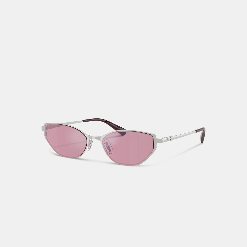 Coach C Hardware Cat Eye Sunglasses - Shiny Silver Pink