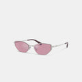 Coach C Hardware Cat Eye Sunglasses - Shiny Silver Pink