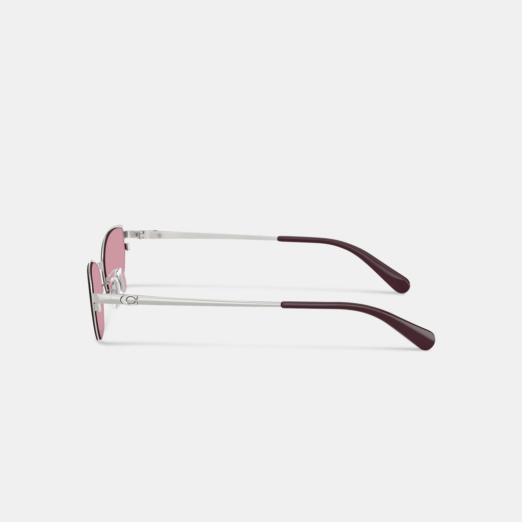 Coach C Hardware Cat Eye Sunglasses - Shiny Silver Pink (3)