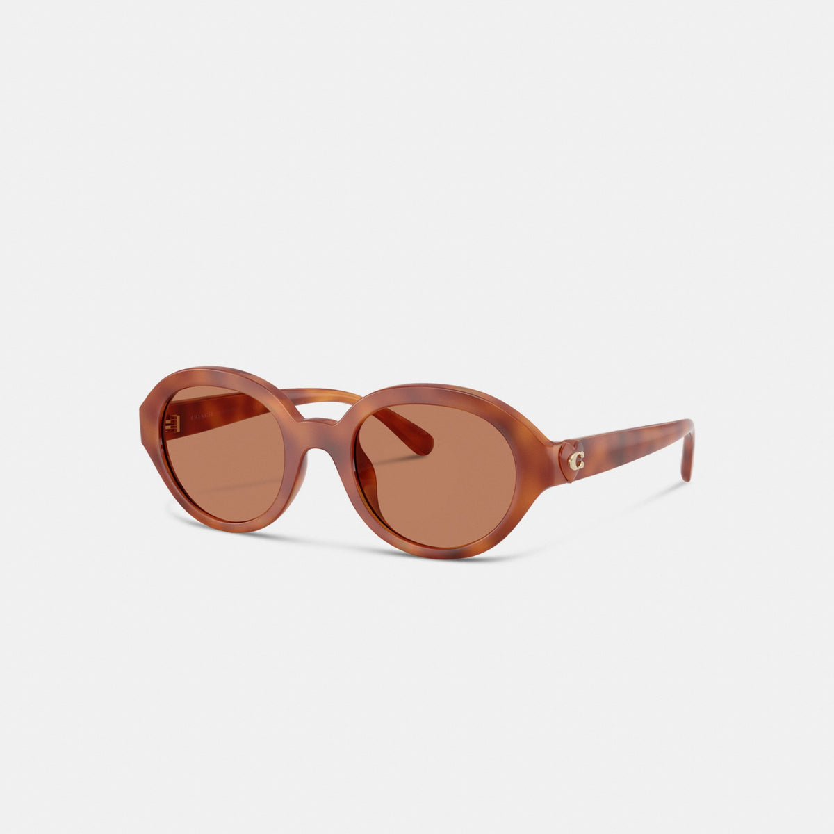 Coach C Heart Round Sunglasses - Caramel Tortoise (Women's)