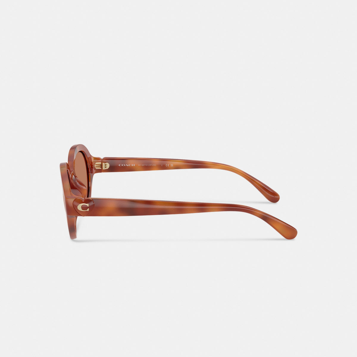 Coach C Heart Round Sunglasses - Caramel Tortoise (Women's)