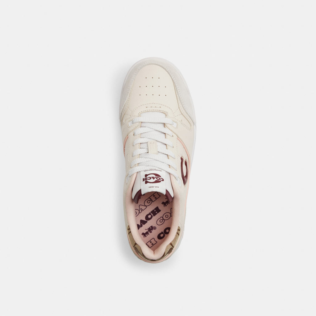 Coach Soho Sneaker With Signature Jacquard - Chalk/Dark Cherry (Women's)
