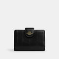 Coach Medium Corner Zip Wallet - Gold/Black (Women's)