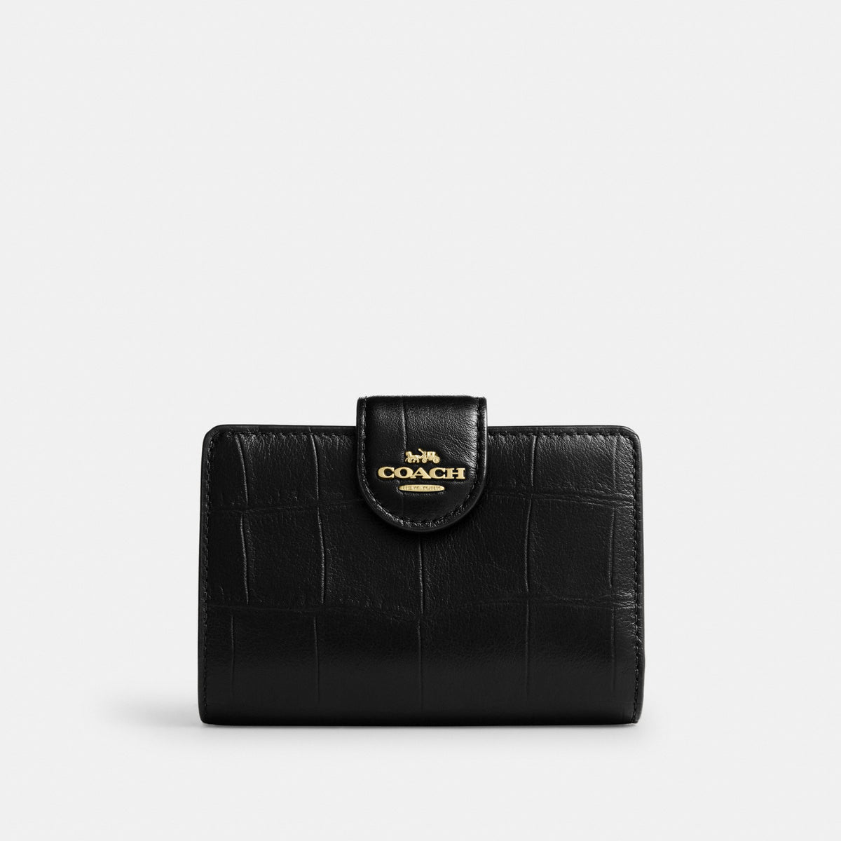 Coach Medium Corner Zip Wallet - Gold/Black (Women's)