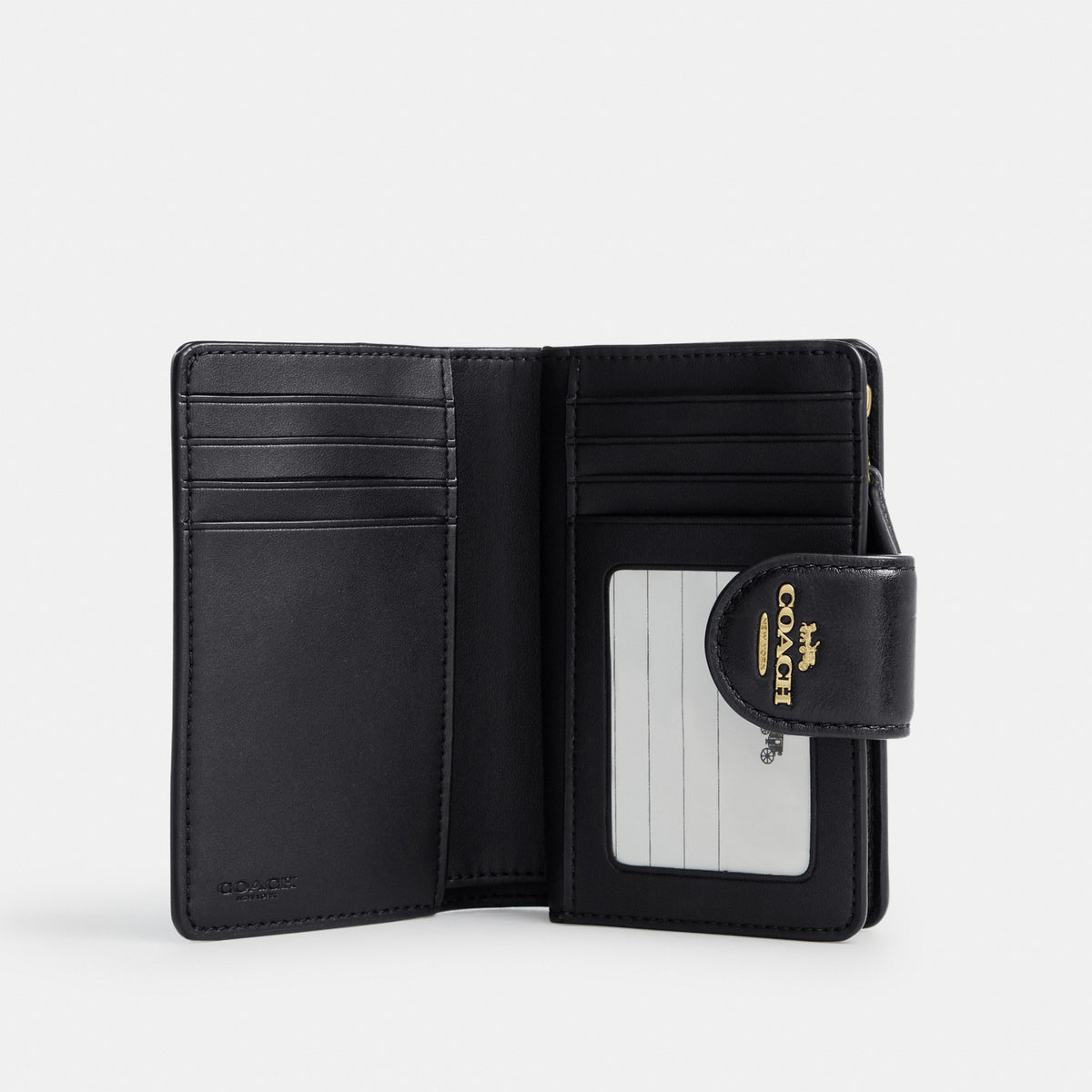 Coach Medium Corner Zip Wallet - Gold/Black (Women's)