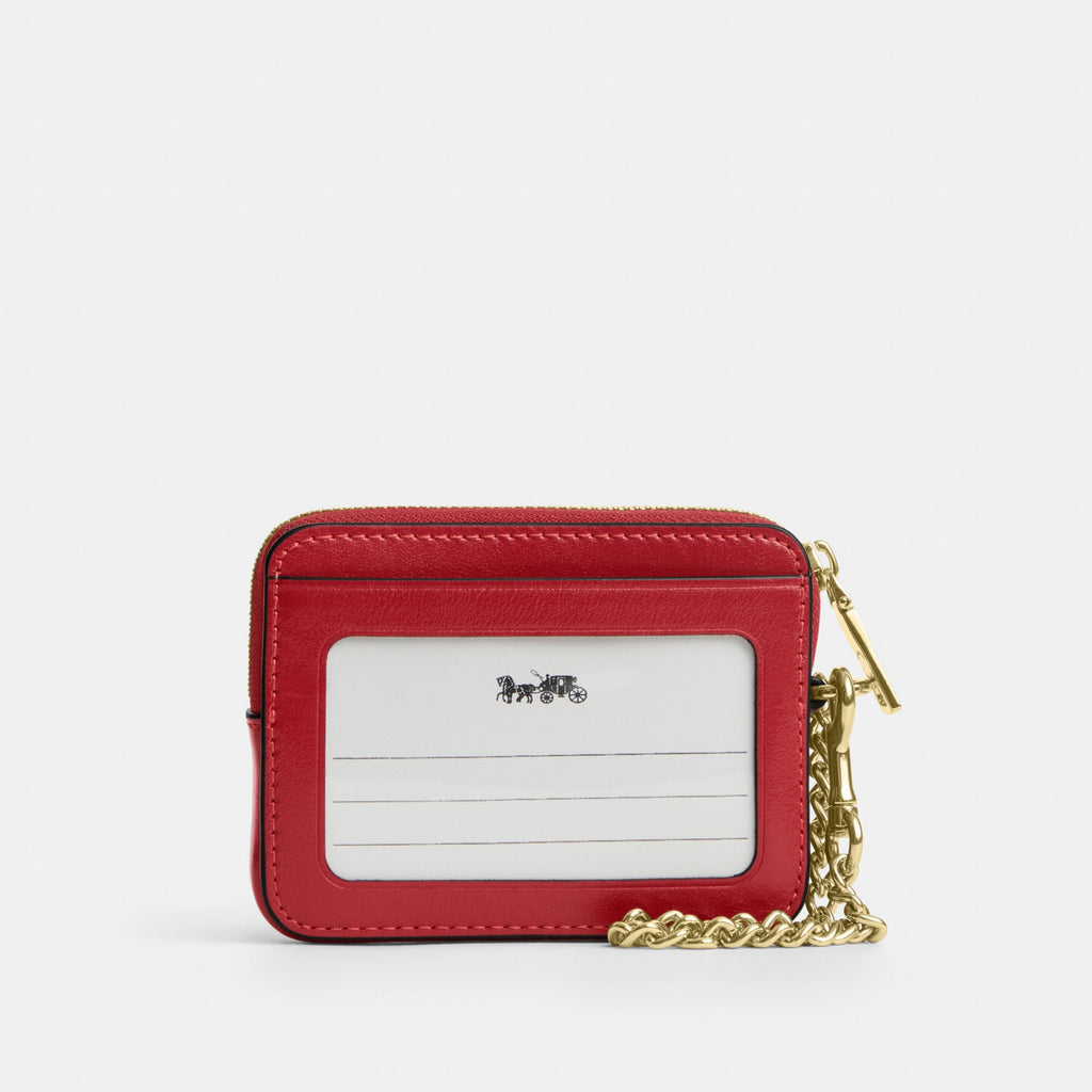 Coach Zip Card Case - Gold/Poppy (Women's)