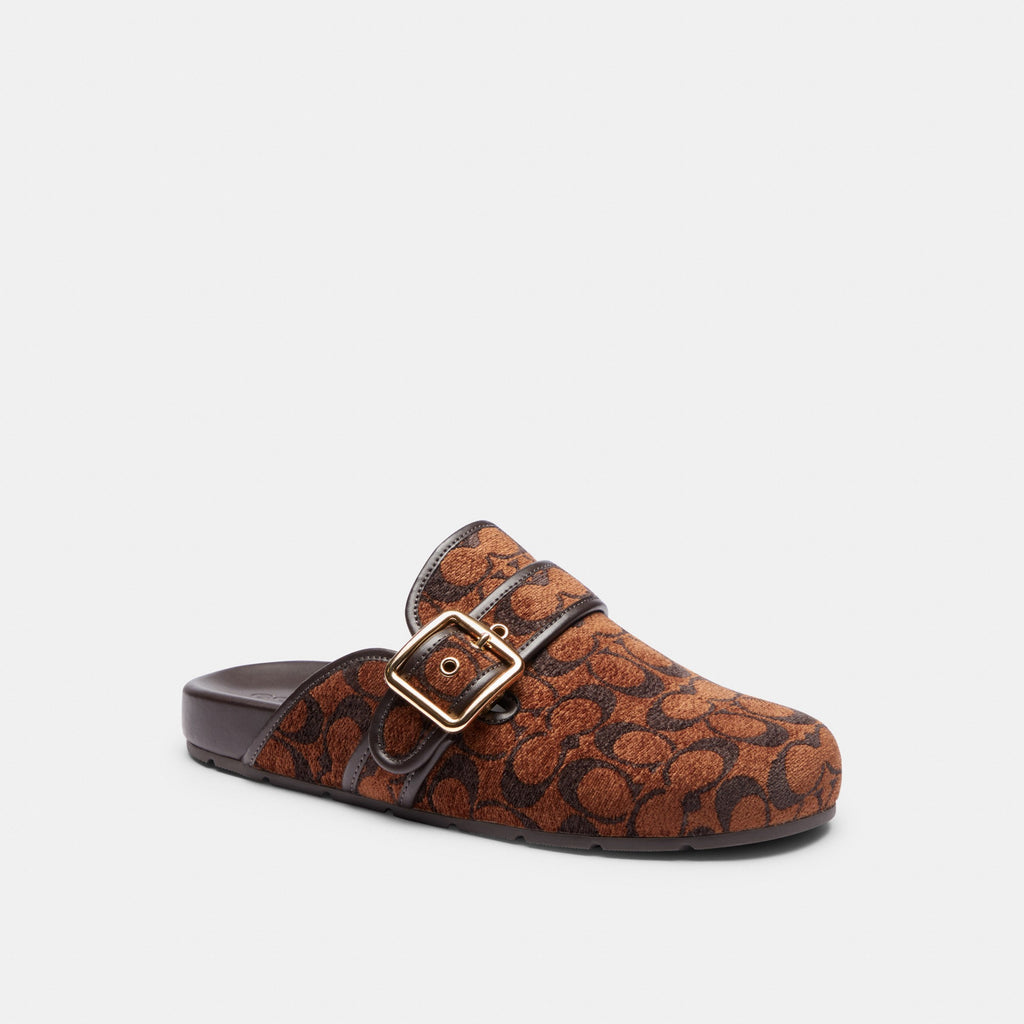 Coach Archival Buckle Clog In Signature Chenille - Truffle (Women's)
