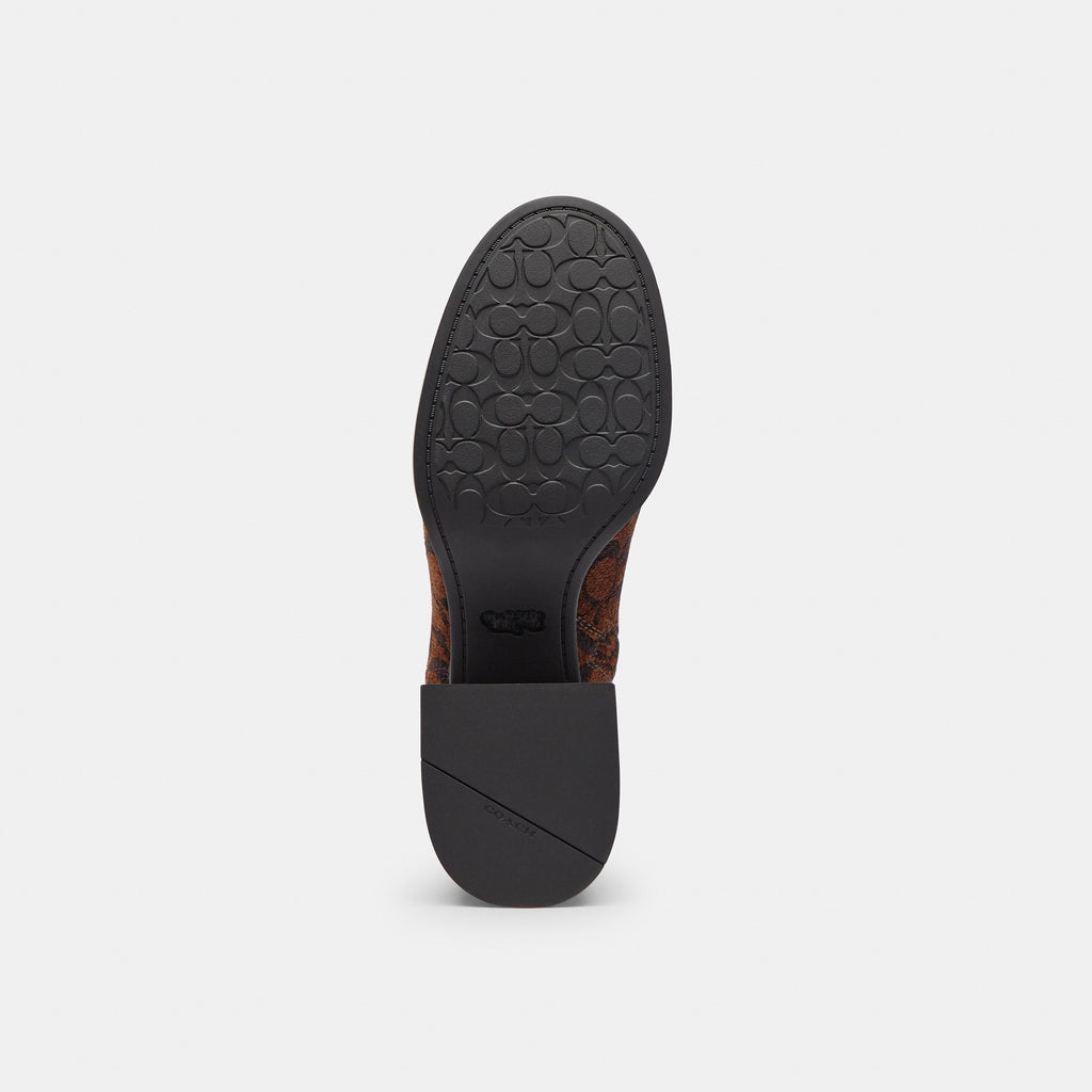 Coach Block Heel Boot In Signature Chenille - Truffle (5)
