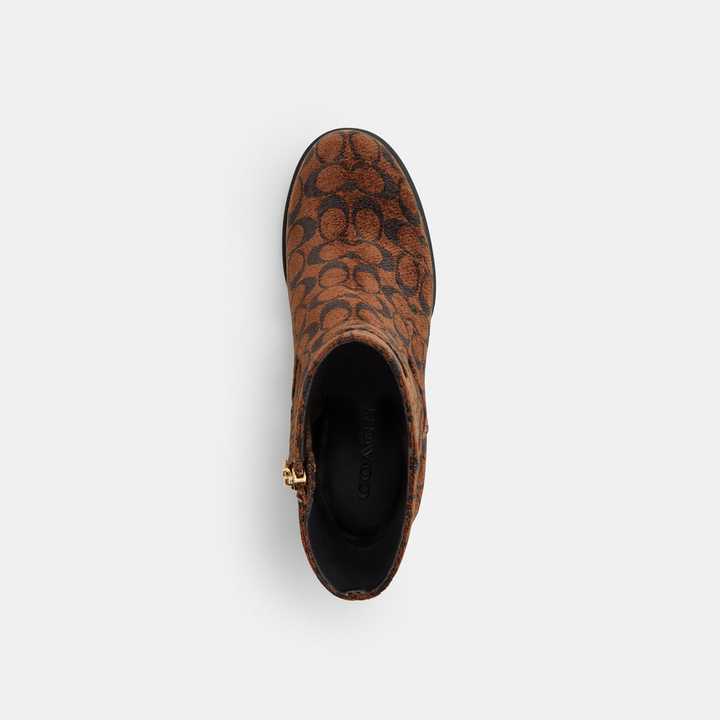 Coach Block Heel Boot In Signature Chenille - Truffle (3)
