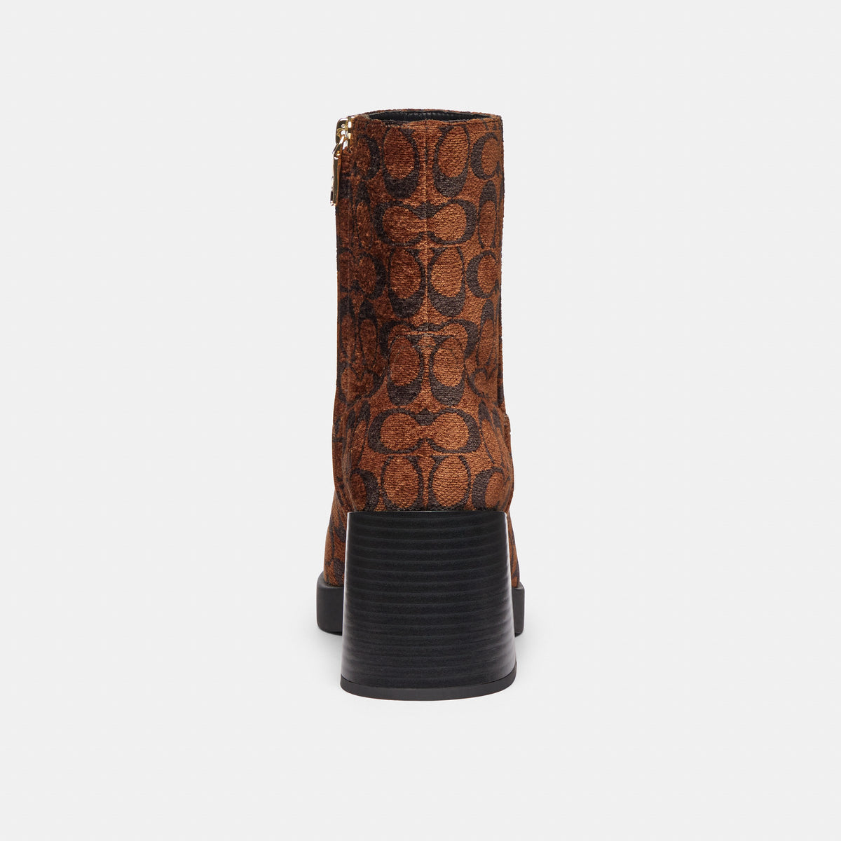 Coach Block Heel Boot In Signature Chenille - Truffle (4)