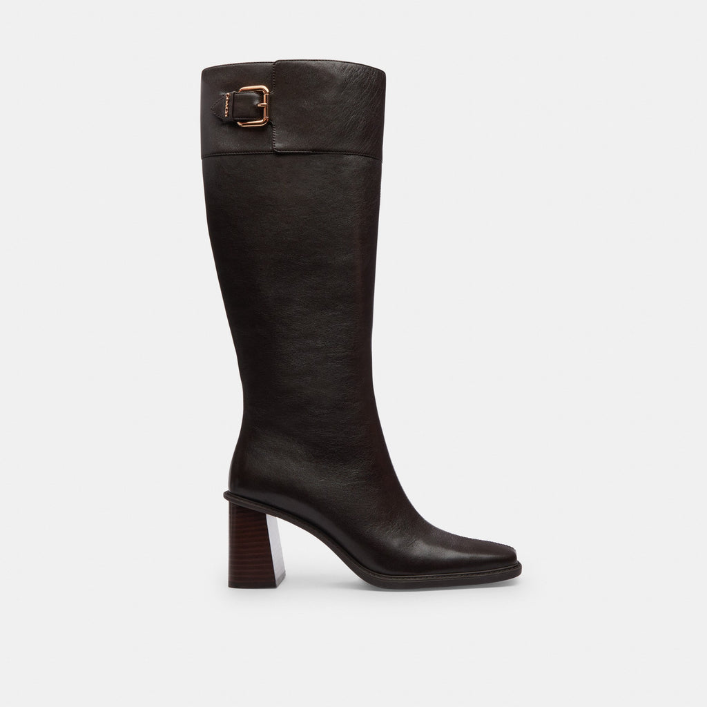Coach Heeled Buckle Boot - Chocolate Brown (Women's)