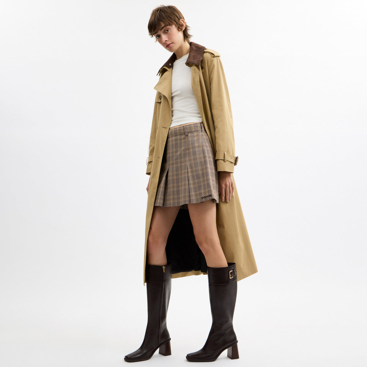 Coach Heeled Buckle Boot - Chocolate Brown (Women's)