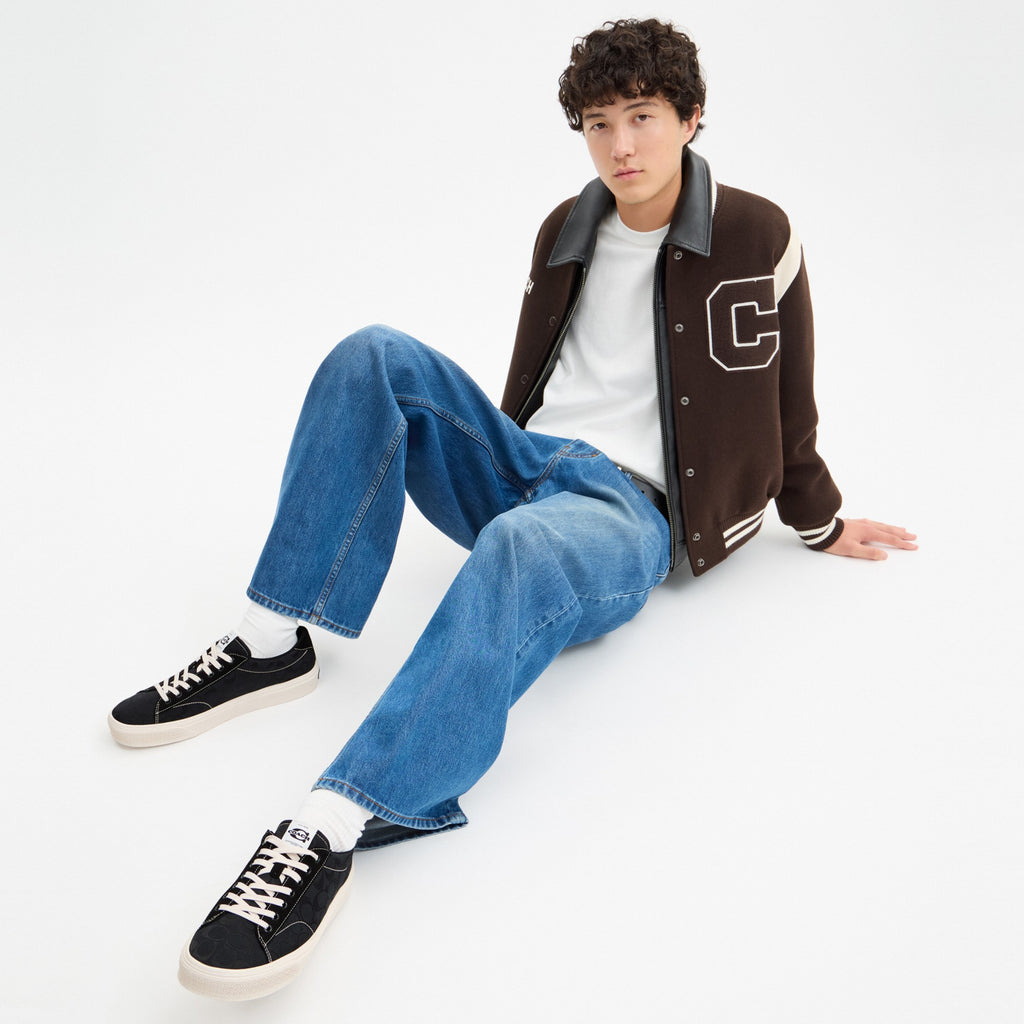 Coach Skate Sneaker In Signature Jacquard - Black/Chalk (Men's)