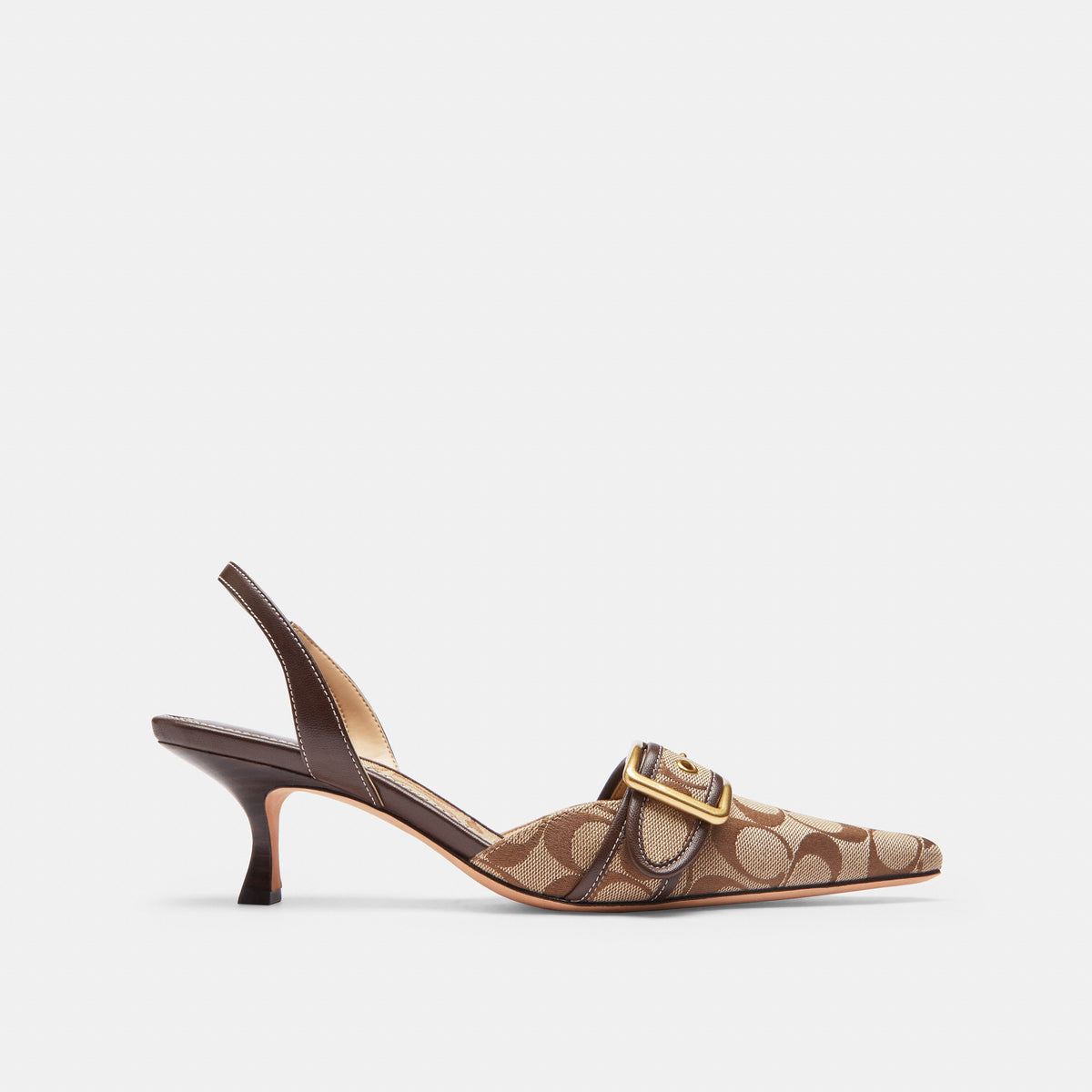 Coach Margot Slingback In Signature Sateen Jacquard - Khaki/Maple (2)