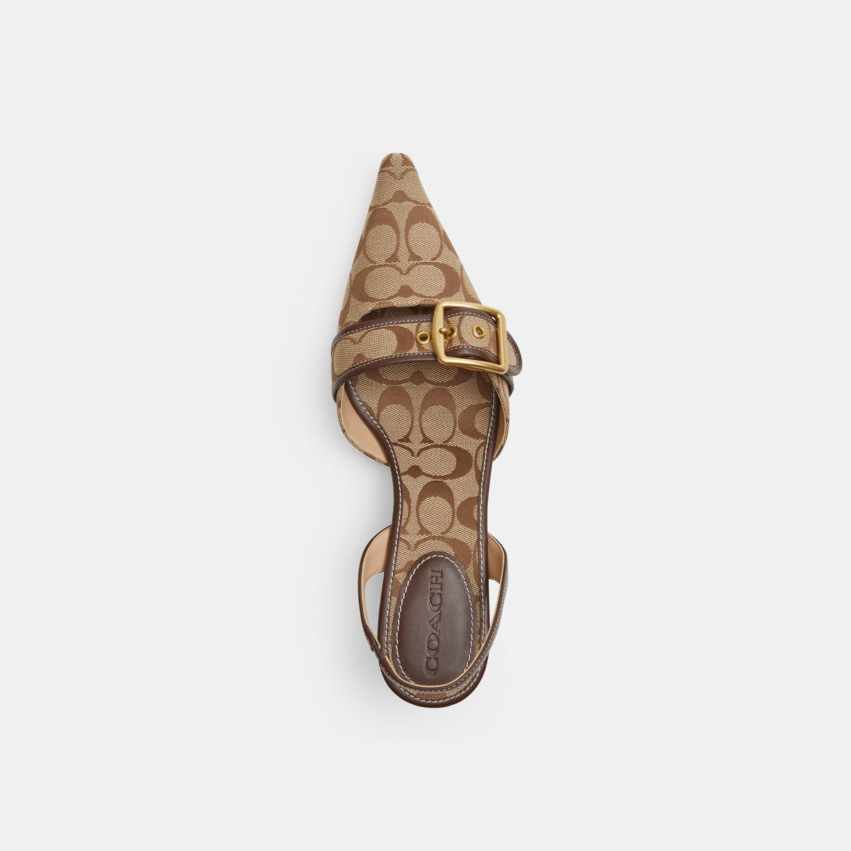 Coach Margot Slingback In Signature Sateen Jacquard - Khaki/Maple (3)