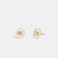 Coach Sculpted C Pearl Stud Earrings - Gold (Women's)
