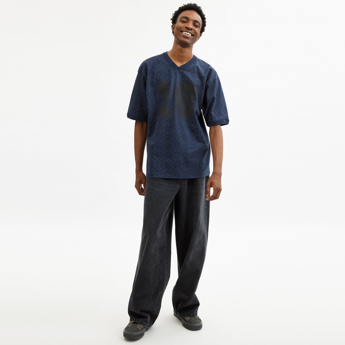 Coach Varsity T-Shirt In Organic Cotton - Navy (2)
