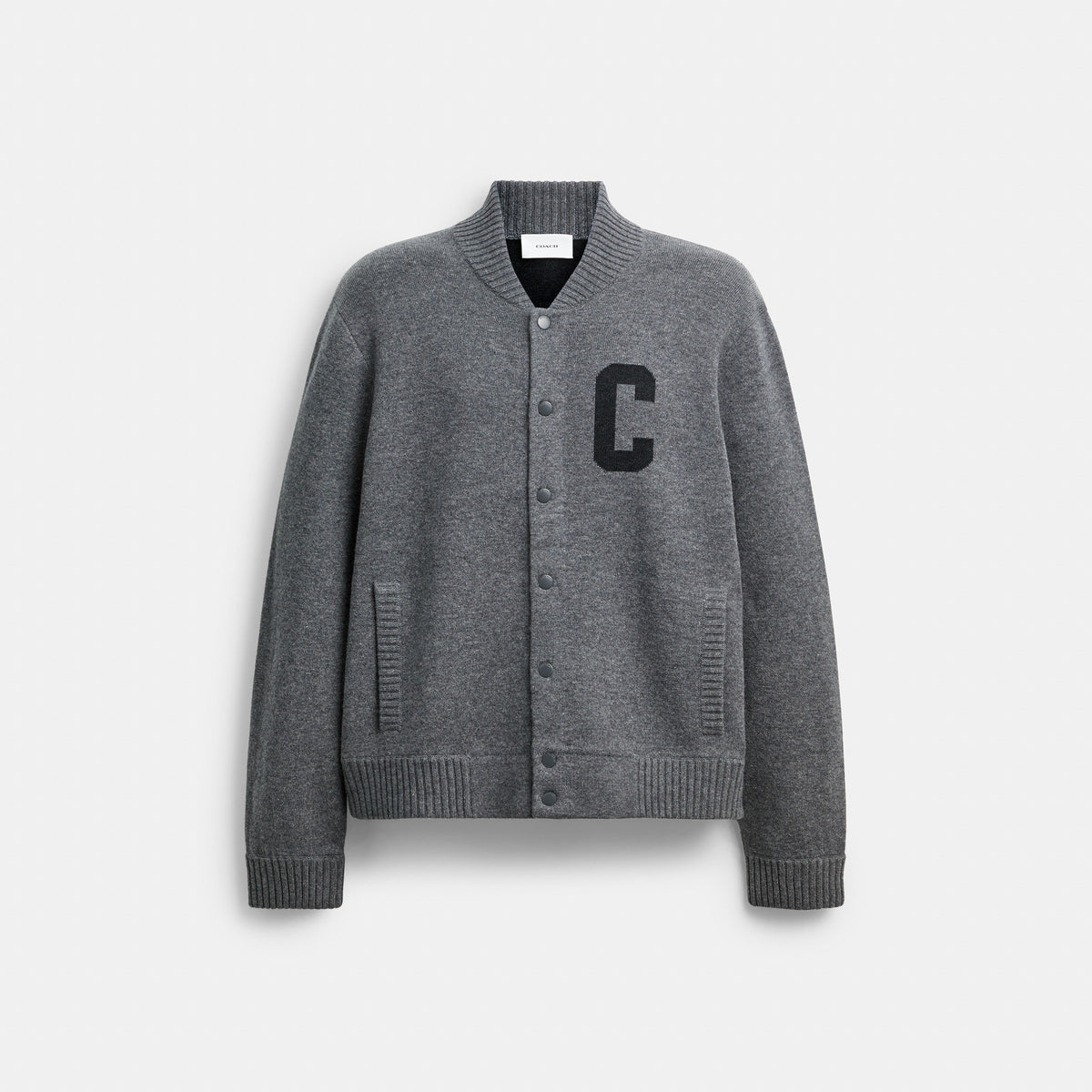 Coach Double Face Bomber Sweater - Dark Grey