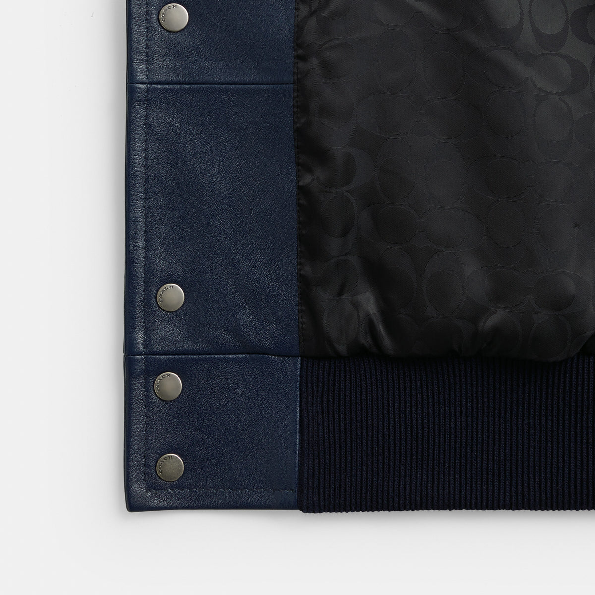 Coach Leather Varsity Jacket - Navy Multi (2)