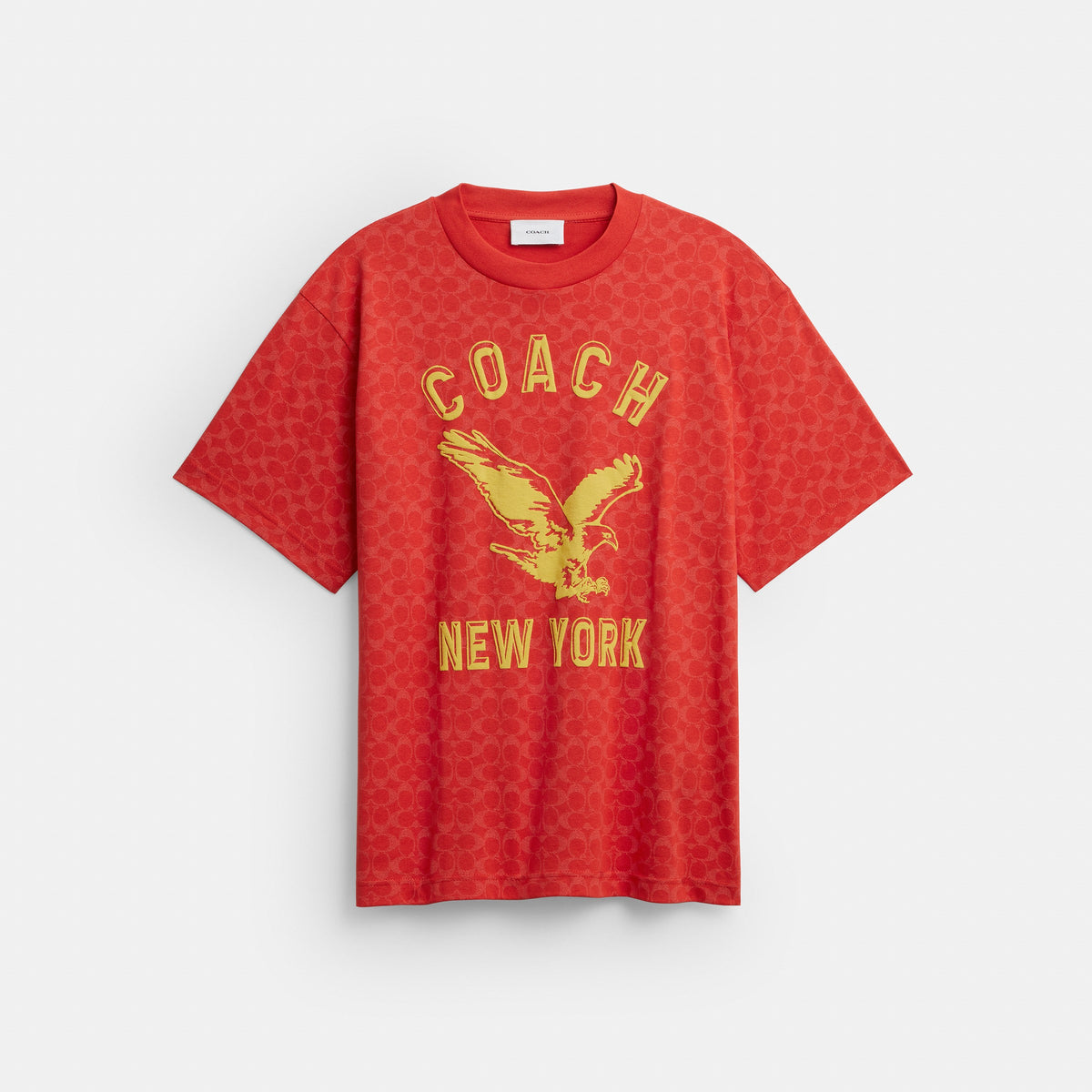 Coach Eagle Short Sleeve Relaxed T-Shirt In Organic Cotton - Red