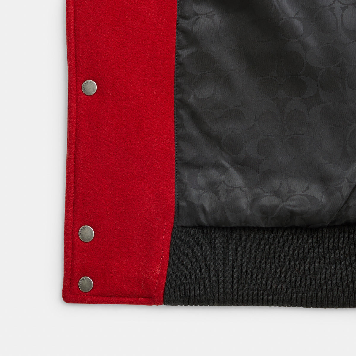 Coach Wool Leather Varsity Jacket - Red (2)