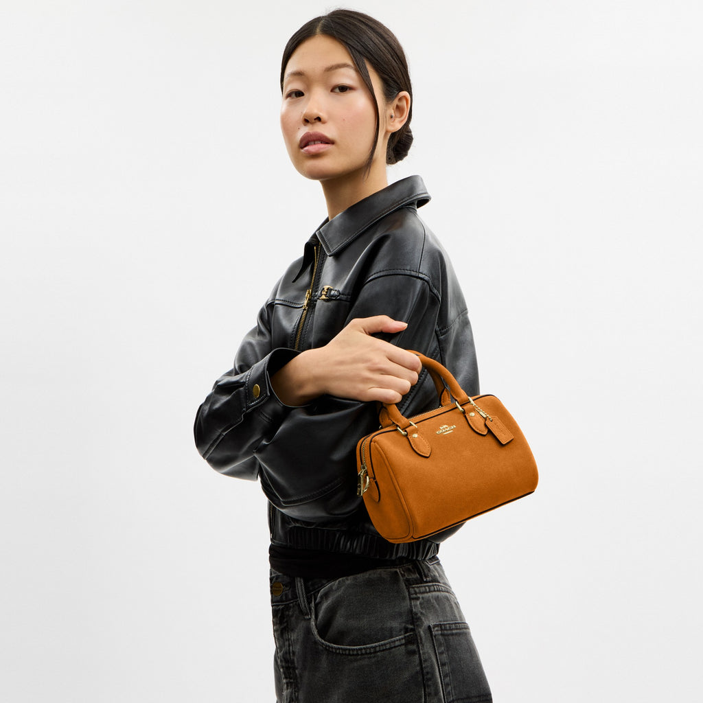 Coach Mini Rowan Crossbody Bag - Gold/Marigold (Women's)