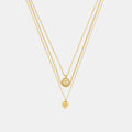 Coach Heart And Coin Layered Necklace - Gold