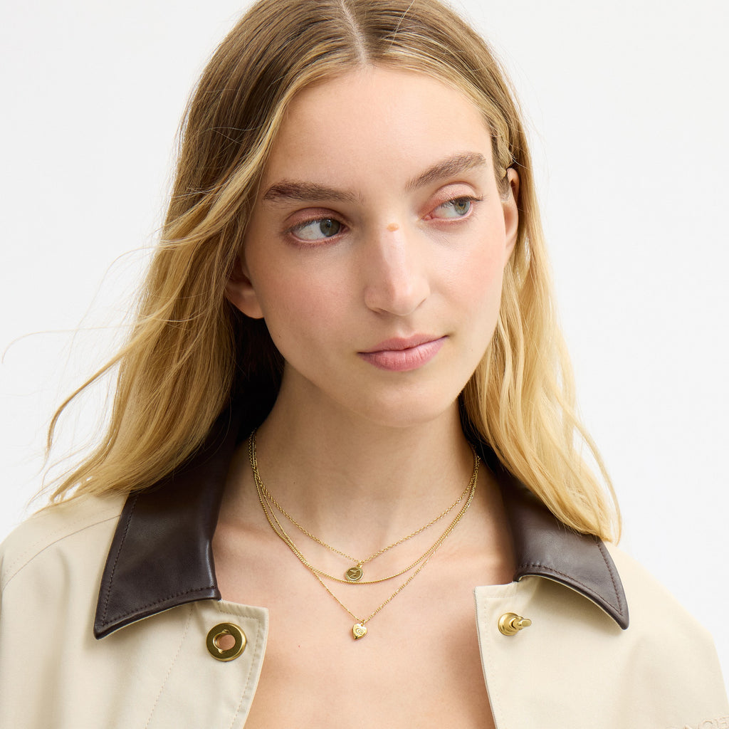 Coach Heart And Coin Layered Necklace - Gold (3)