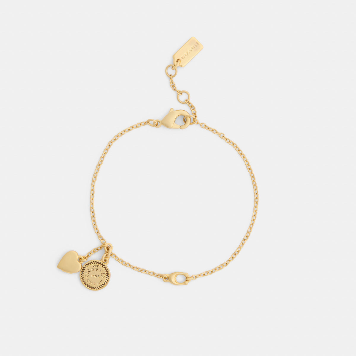 Coach Heart And Coin Linear Bracelet - Gold (2)