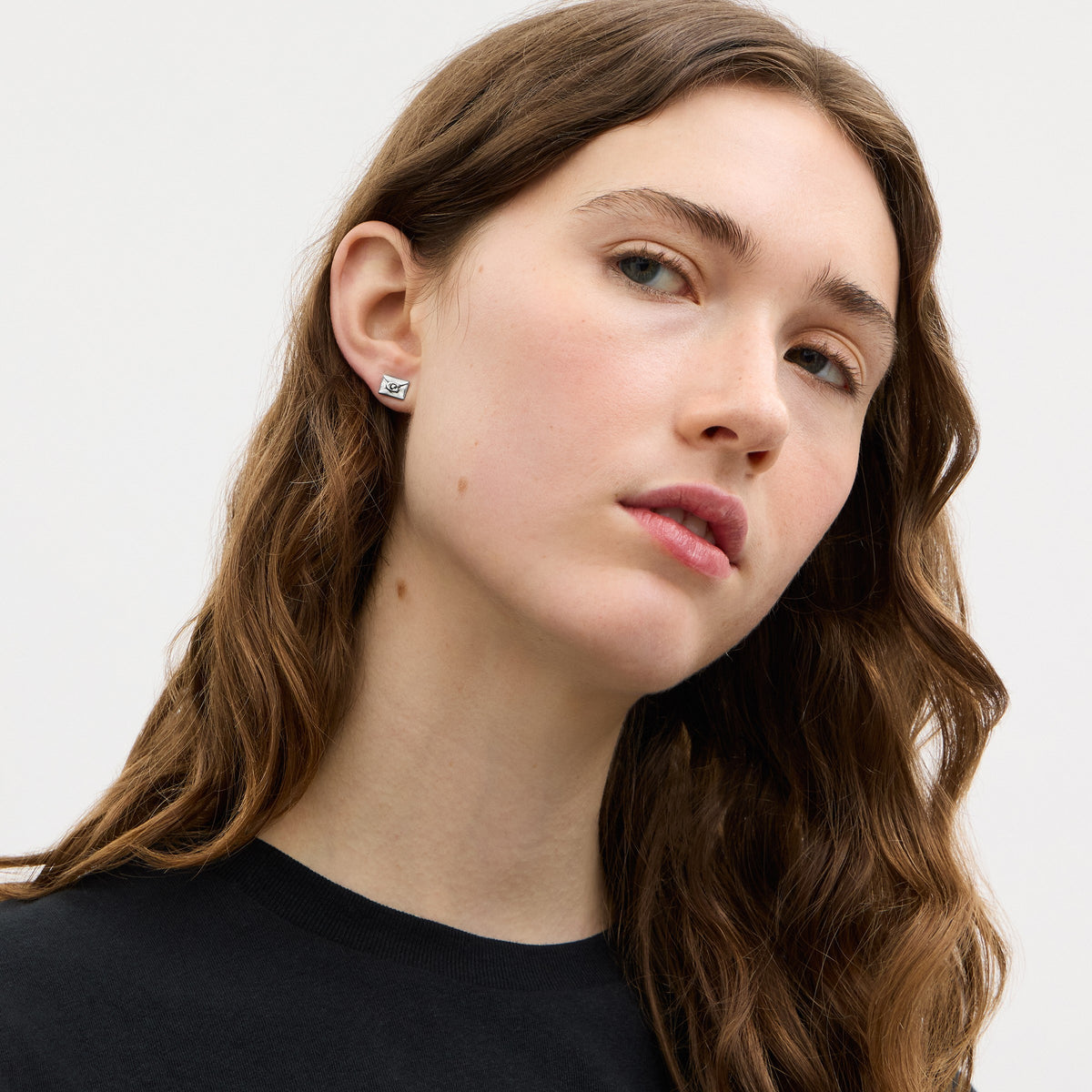 Coach Signature Envelope Stud Earrings - Silver (2)