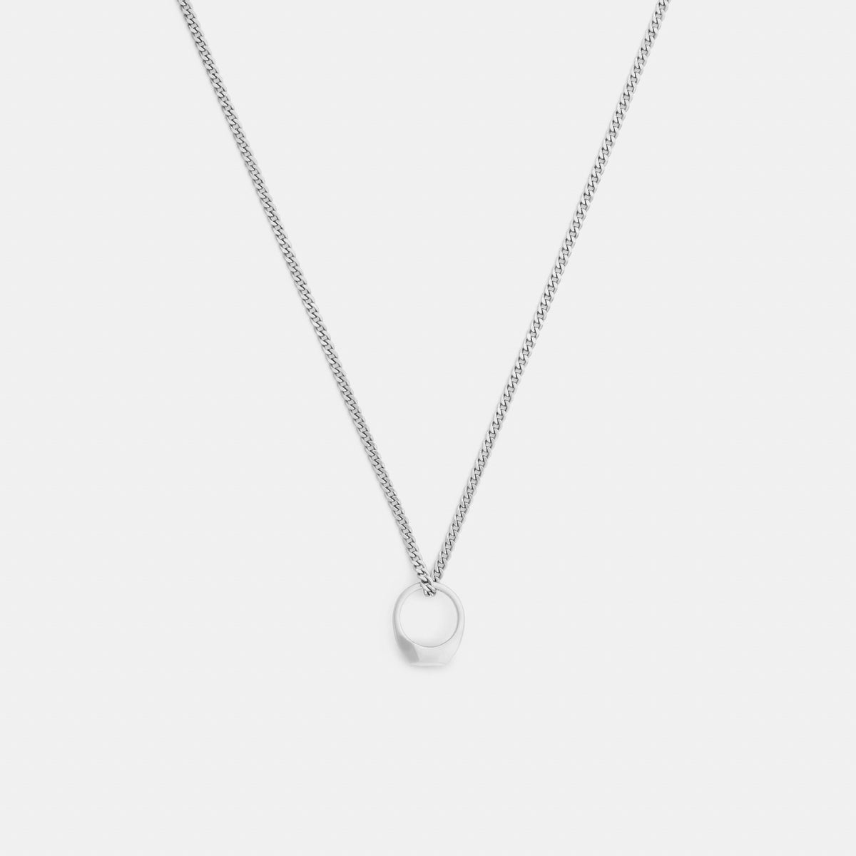 Coach Signet Ring Pendant Necklace - Silver (2)