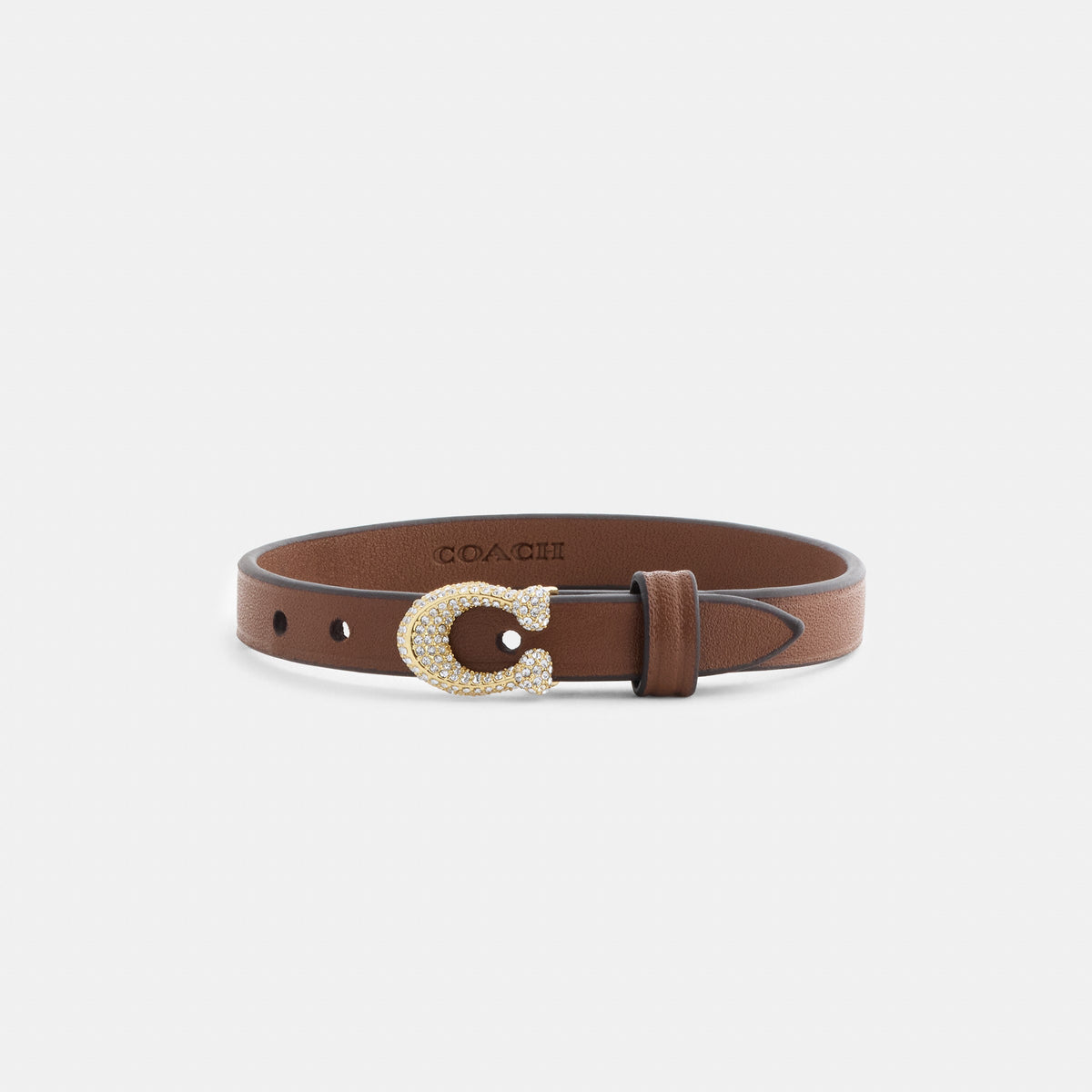 Coach Signature Pavé Leather Bracelet - Brown (2)