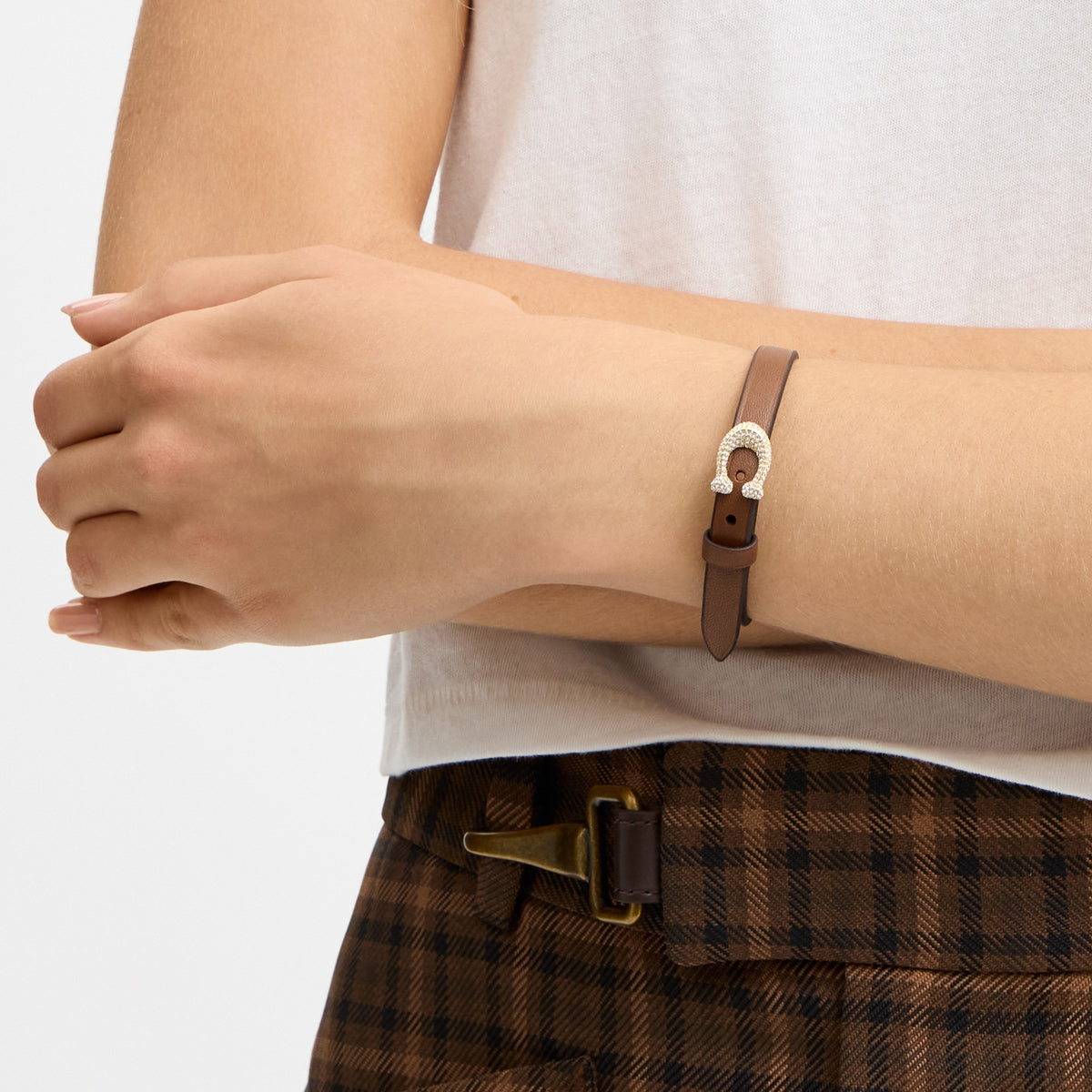 Coach Signature Pavé Leather Bracelet - Brown (4)