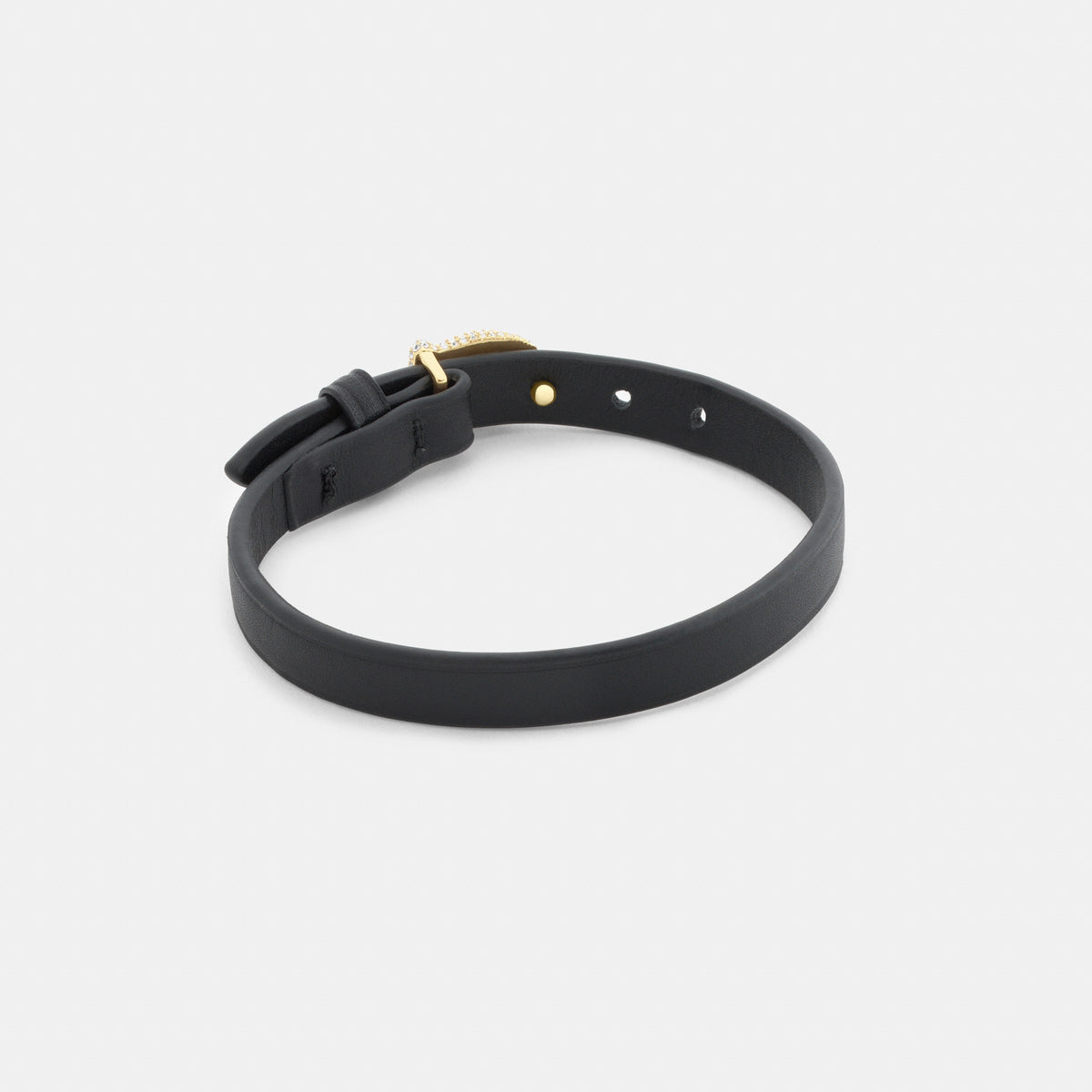 Coach Signature Pavé Leather Bracelet - Black (3)