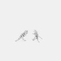 Coach Pavé Skeletal Rexy Stud Earrings - Silver/Clear
