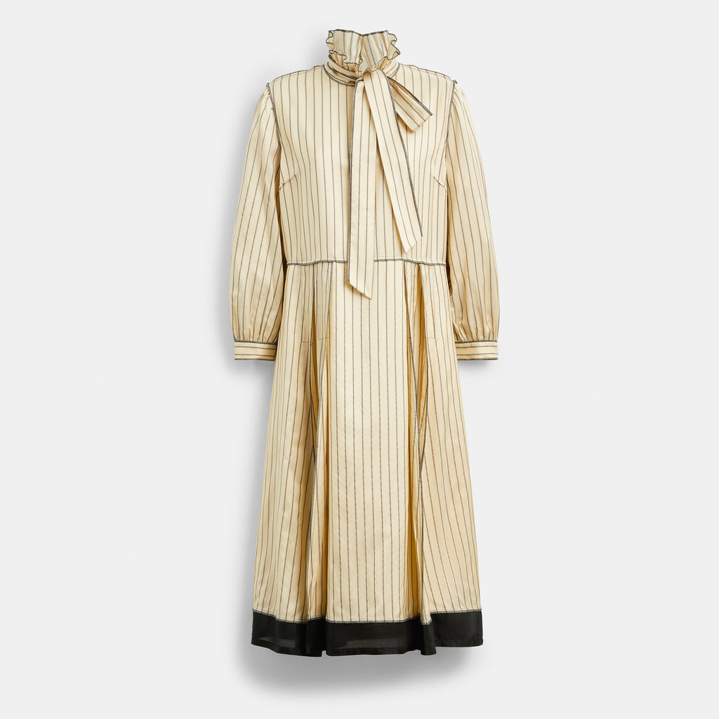 Coach Long Stripe Dress - Cream