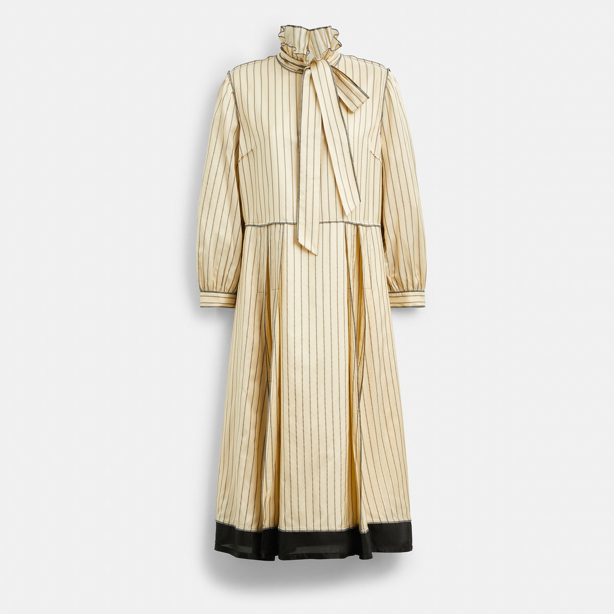 Coach Long Stripe Dress - Cream