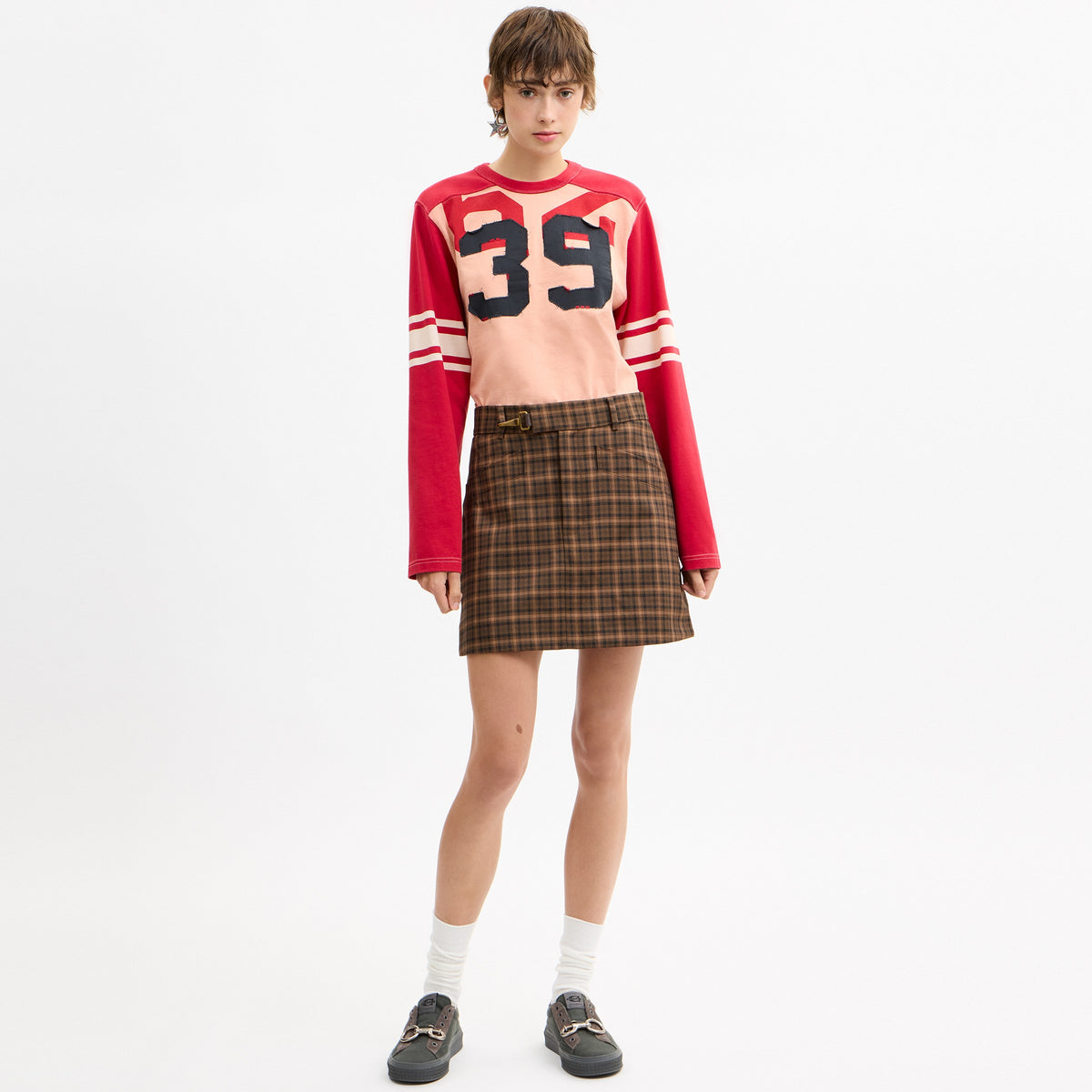 Coach Long Sleeve Varsity T-Shirt In Organic Cotton - Red (2)