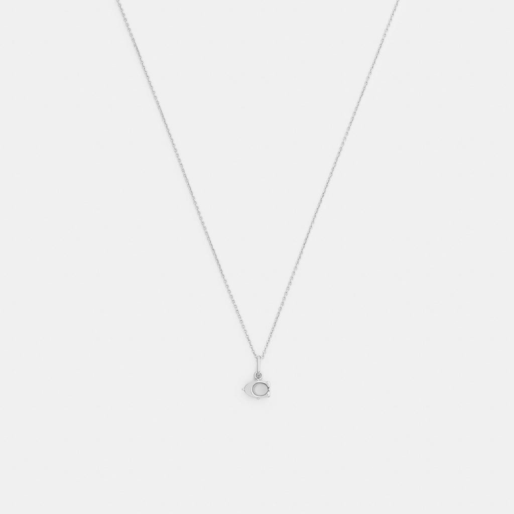 Coach Signature Solitaire Pendant Necklace - Silver (Women's)