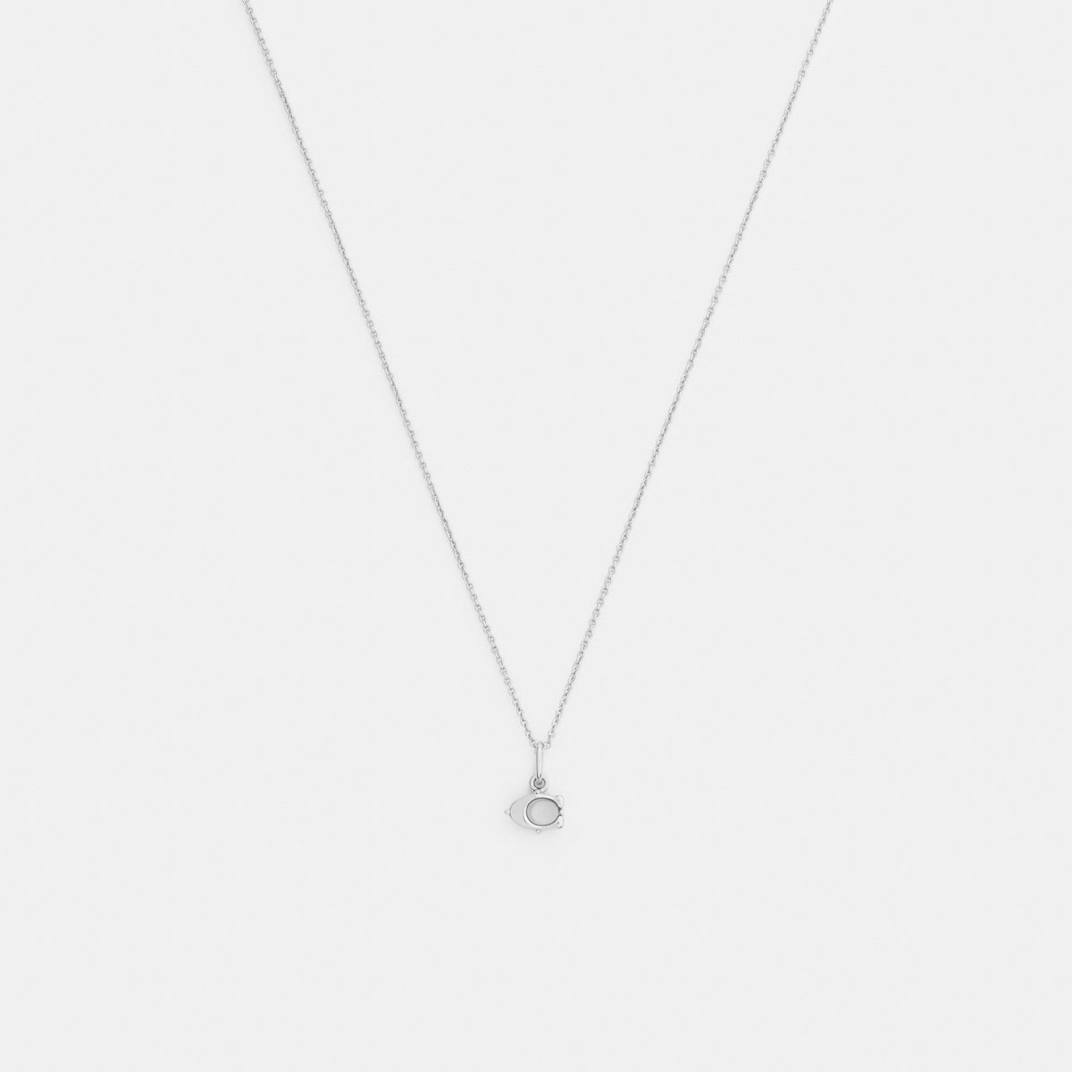 Coach Signature Solitaire Pendant Necklace - Silver (Women's)