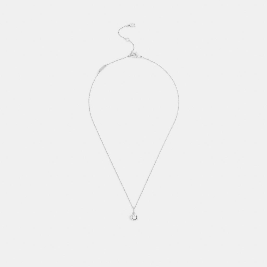 Coach Signature Solitaire Pendant Necklace - Silver (Women's)