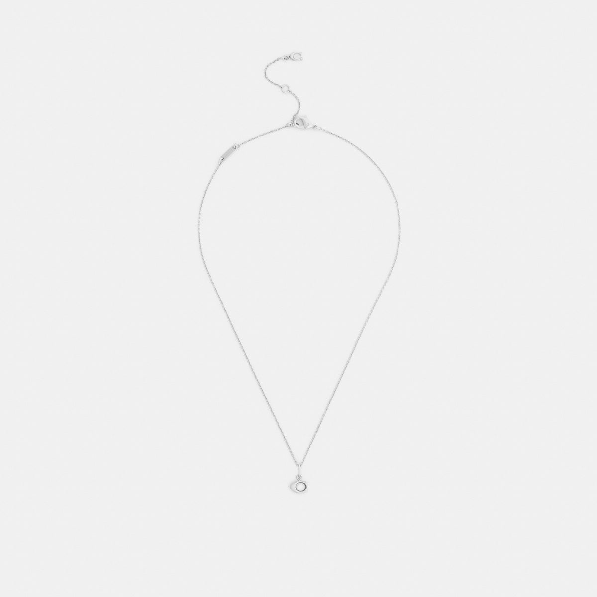 Coach Signature Solitaire Pendant Necklace - Silver (Women's)