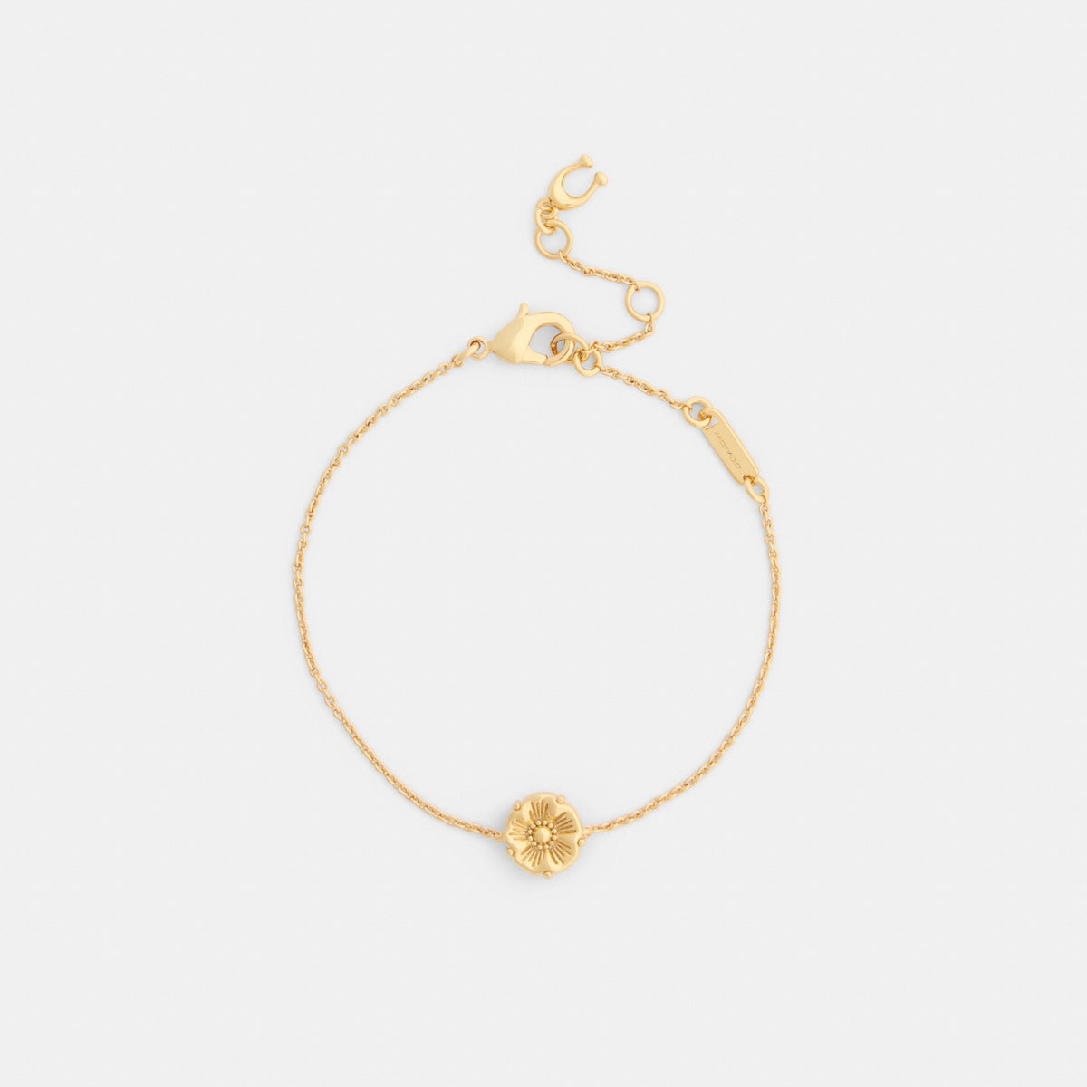 Coach Tea Rose Solitaire Linear Bracelet - Gold (Women's)