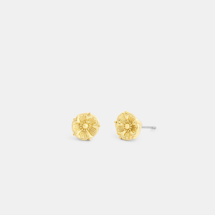 Coach Tea Rose Stud Earrings - Gold (Women's)