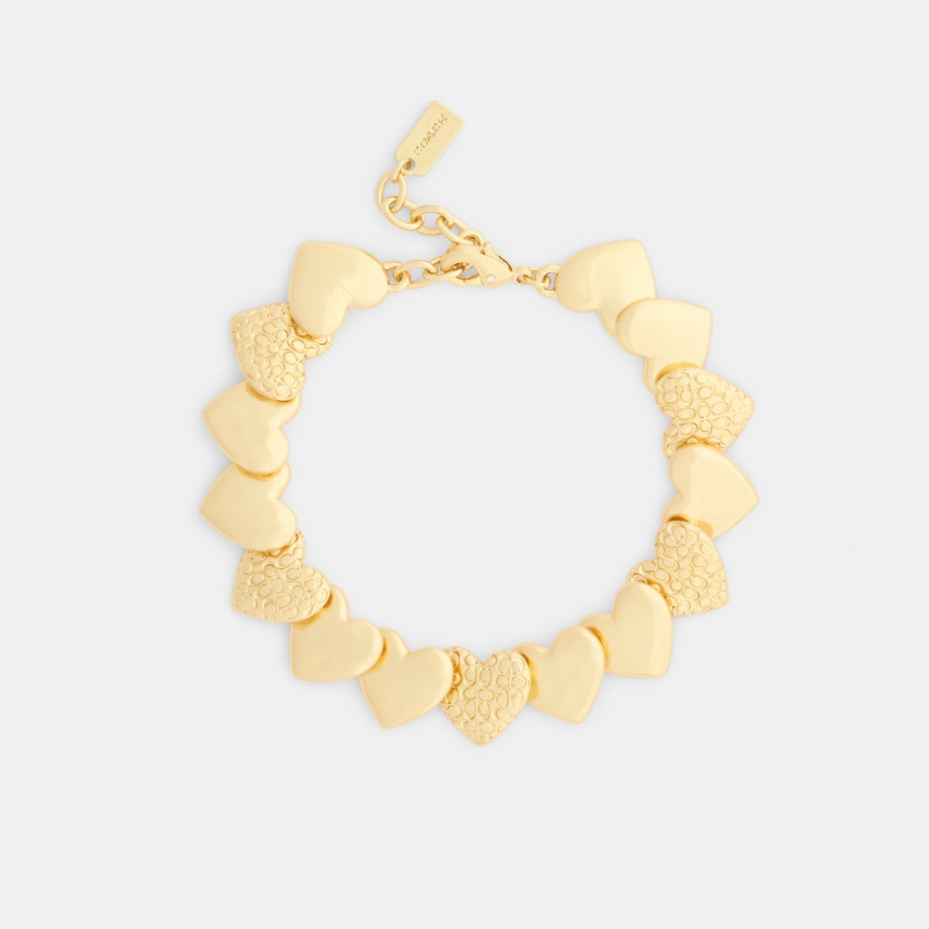 Coach Signature Heart Bracelet - Gold (Women's)